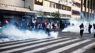Marcha nacional: se registra enfrentamiento entre manifestantes y policía en Av. Abancay 