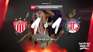 Necaxa igualó 1-1 frente a Toluca por la décima jornada de la Liga MX