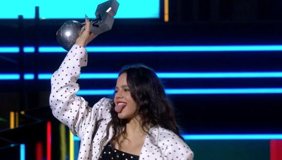 Rosalía gana “Mejor colaboración” en MTV EMA 2019 por “Con altura” con J Balvin. (Imagen: MTV)