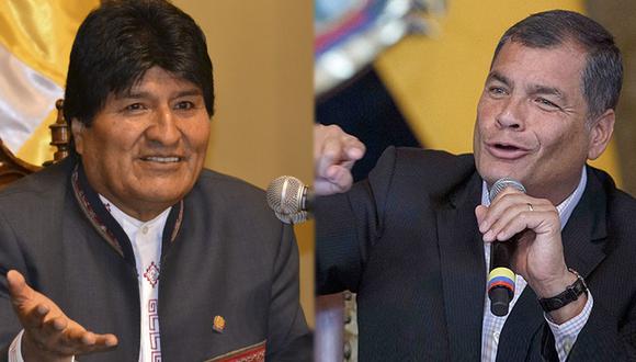 Evo Morales denunció una supuesta "politización de la justicia ecuatoriana e injerencia de EE.UU.", en lo que consideró un intento por "encarcelar a un inocente" (Foto: EFE/ Facebook de Rafael Correa)