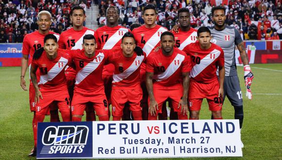 La selección peruana que enfrentó a Islandia en Estados Unidos. (Foto: EFE)