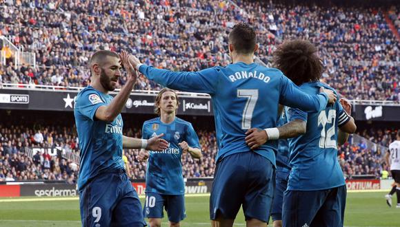 Real Madrid goleó 4-1 al Valencia con doblete de Cristiano Ronaldo. (Foto: Agencias)