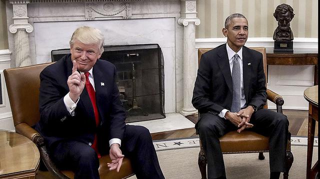 Trump y Obama: Postales de histórica visita en la Casa Blanca - 14