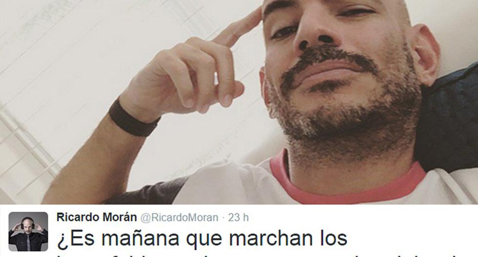 Ricardo Morán alborota Twitter con controversial comentario sobre Marcha por la Vida. (Foto: Twitter @RicardoMoran)