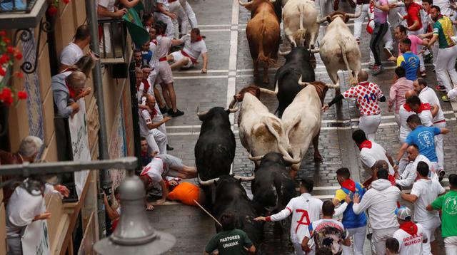 San Fermín: Primer encierro deja 3 corneados y 2 con traumatismo craneoencefálico. (Reuters)