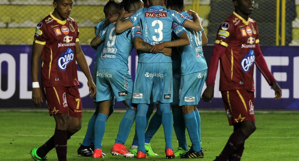 Bolivar derrotó con suspenso a Tolima y consiguió avanzar a la segunda fase de la Copa Sudamericana. (Foto: EFE)