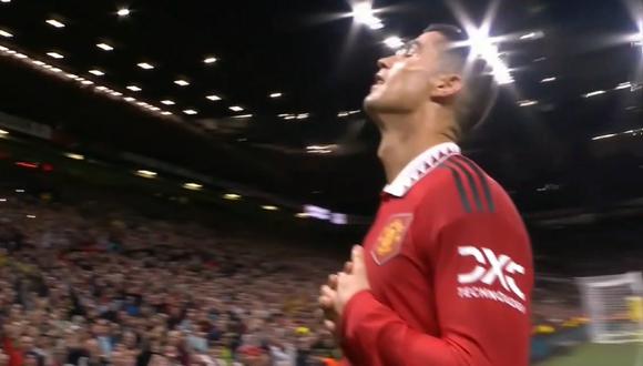 Golazo de Cristiano Ronaldo en el  Manchester United 3-0 Sheriff por la Europa League. Foto: Captura