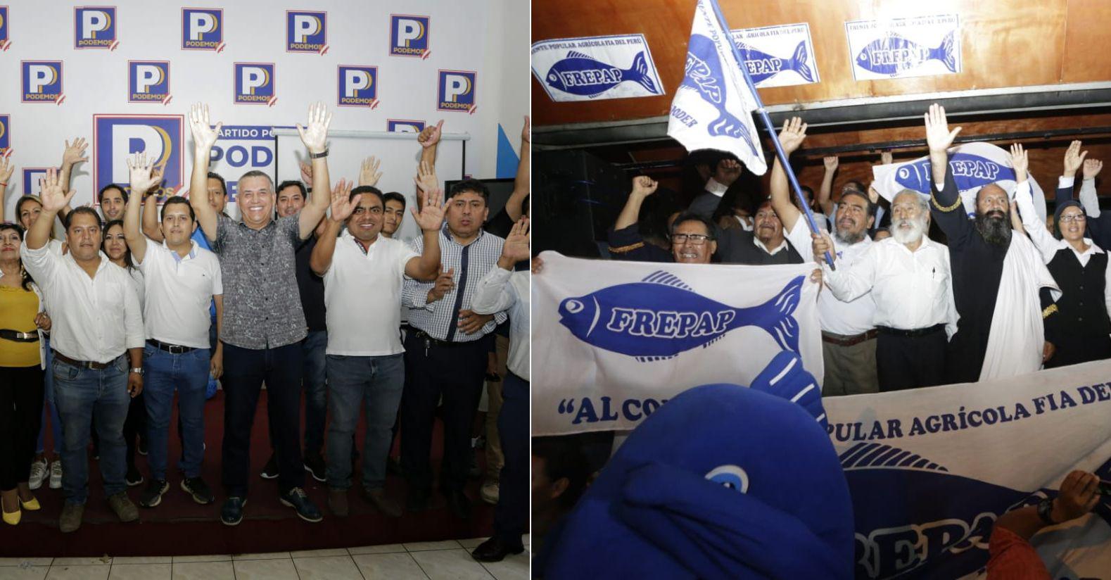 Podemos Perú y el Frepap celebraron su ingreso al Congreso. (Foto: César Bueno / GEC)