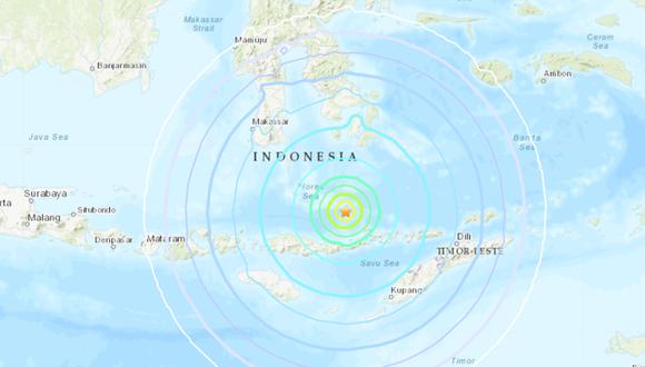 Terremoto de magnitud 7,3 sacude Indonesia. (USGS).