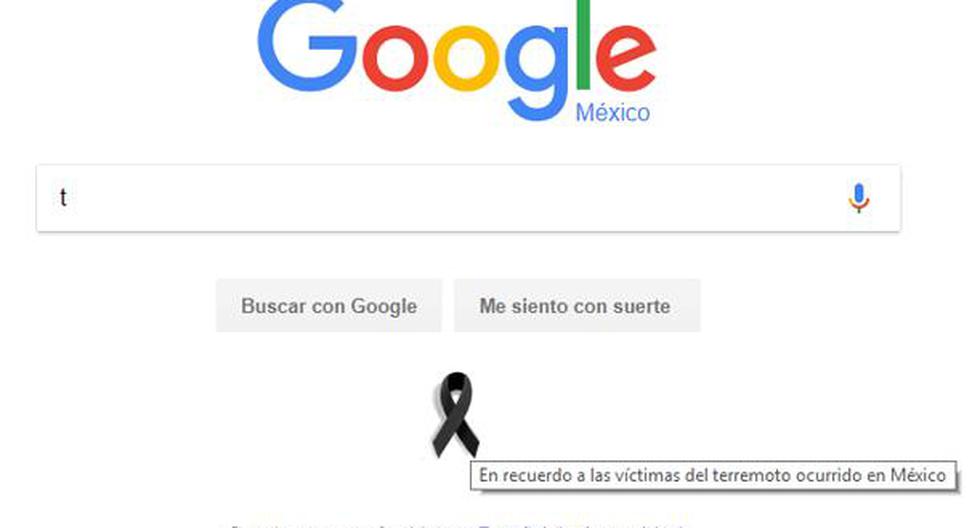 Google se solidarizó con las víctimas del terremoto que azotó México el pasado 7 de setiembre y añadió este listón negro. ¿Lo viste? (Foto: Captura)