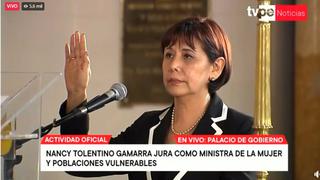 Dina Boluarte toma juramento a Nancy Tolentino como nueva ministra de la Mujer y Poblaciones Vulnerables