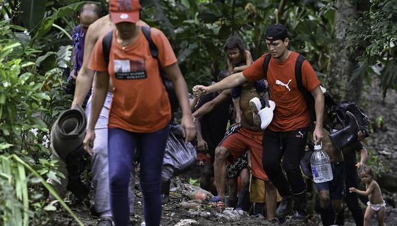 Migrantes venezolanos llegan a la aldea de Canaan Membrillo, el primer control fronterizo de la provincia de Darién en Panamá. (Foto referencial).
