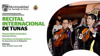 Organizan recital internacional de tunas en Surco