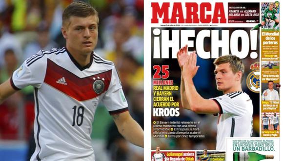 Toni Kroos jugará en el Real Madrid, según el diario "Marca"