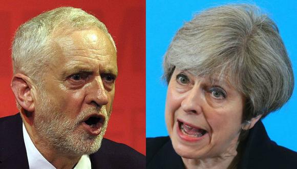 El izquierdista Jeremy Corbyn y la conservadora Theresa May encabezan las listas de sus partidos. (AFP).