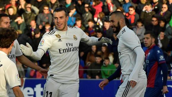 El Real Madrid consiguió una importante victoria en el estadio Alcoraz. La conquista de Gareth Bale fue suficiente para seguir luchando por los primeros lugares. (Foto: EFE)