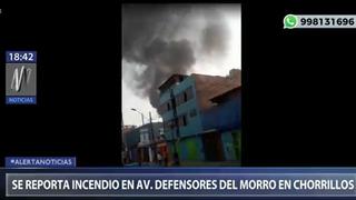 Chorrillos: reportan incendio en inmueble situado en la avenida Defensores del Morro | VIDEO