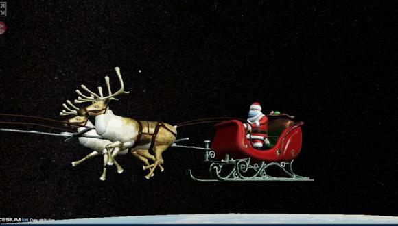 Navidad 2021: un programa del Comando de Defensa Aeroespacial de América del Norte (NORAD) informa en tiempo real la trayectoria de Papá Noel este 25 de diciembre. (Imagen: EFE/NORAD).