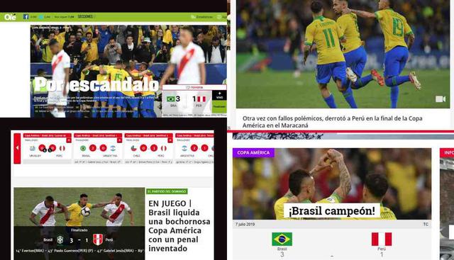 La reacción de la prensa argentina después del Perú-Brasil. (Foto: Captura)