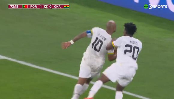André Ayew anotó el empate parcial de Ghana ante Portugal. (Foto: Captura)