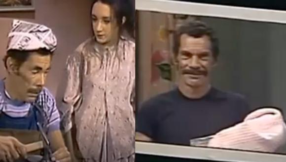 Ramón Valdés y María Antonieta en los inicios del universo Chespirito. Foto: captura de pantalla.