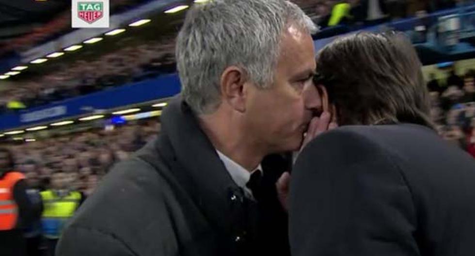 José Mourinho discutió con Antonio Conte tras el partido. (Foto: Captura)