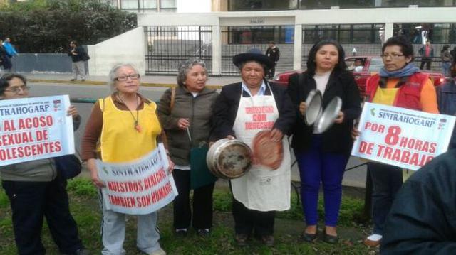Trabajadoras del hogar protestaron en la Av. Salaverry - 1