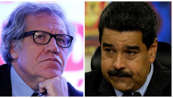 Luis Almagro, secretario general de la OEA, y el presidente de Venezuela Nicolás Maduro. (Reuters / AFP).