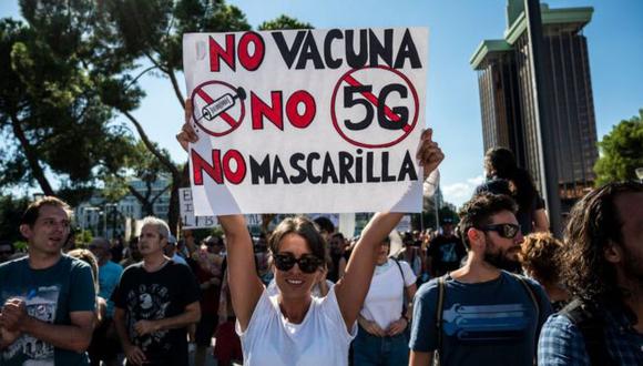 Muchos de los que se manifestaron en Madrid niegan la pandemia de coronavirus. (GETTY IMAGES).