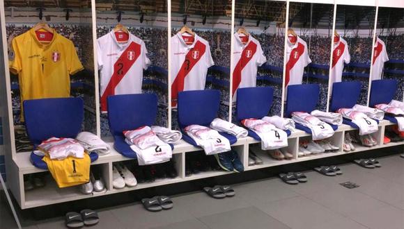 El vestuario de la selección peruana está listo para recibir a la delegación blanquirroja. (Foto: Twitter Selección peruana)