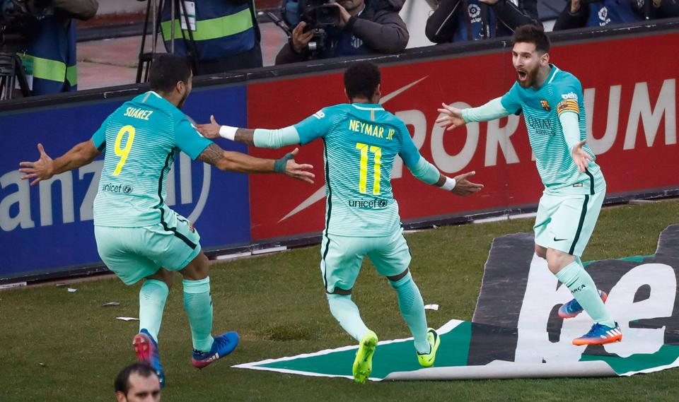 Messi, Suárez y Neymar conformaron un grupo temible en ofensiva en el Barcelona | Foto: Reuters/AFP/AP/EFE