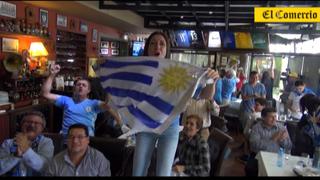 Así festejaron uruguayos en Lima clasificación a octavos