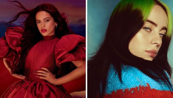 Rosalía y Billie Eilish anunciaron en redes sociales que el 21 de enero estrenan su primer tema juntas.  (Foto: Instagram / @billieelish / @rosalia.vt)