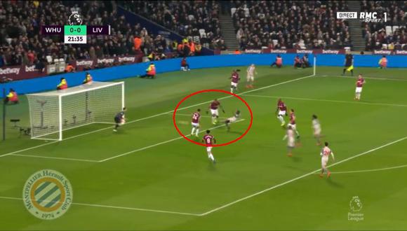 Sadio Mané colocó el 1-0 del Liverpool vs. West Ham en el marco de una nueva jornada de la Premier League (Foto: captura de pantalla)