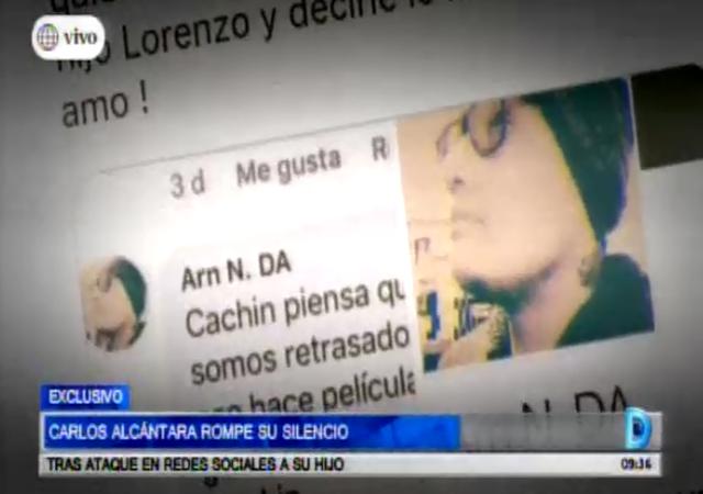 Carlos Alcántara habla sobre el ataque que sufrió su hijo en la red social. (Fotos: Capturas de pantalla)