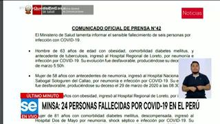 Coronavirus en Perú: aumenta a 24 fallecidos por Covid-19