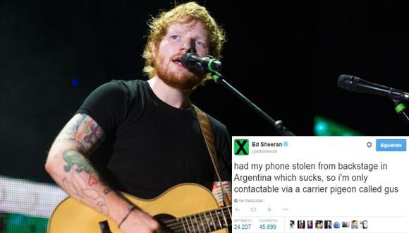 Ed Sheeran sufrió el robo de su celular en Argentina
