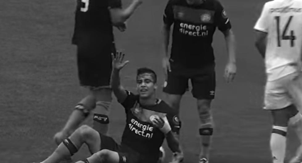 Beto Da Silva fue protagonista de un doloroso incidente en el partido entre el Jong PSV y el Anderlecht de Bélgica. El peruano sufrió un golpe en la cabeza. (Foto: Captura - YouTube)