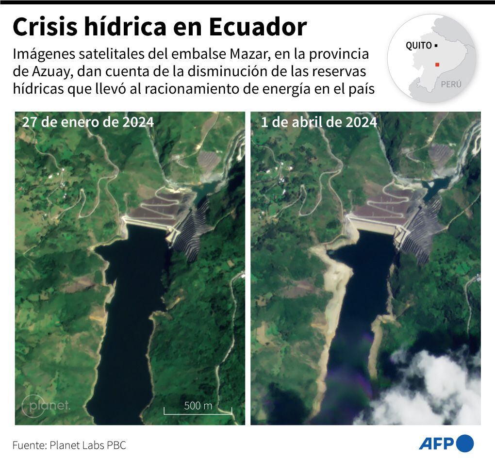 The Mazar reservoir in Ecuador.  (AFP).