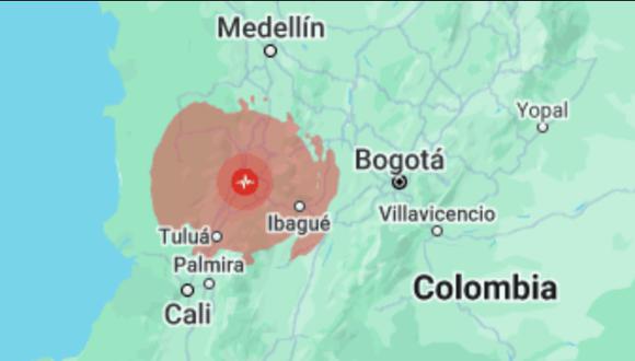 Temblor en Colombia. (Foto: U.S. Geological Survey)