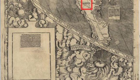 Cuando Waldseemüller creó el mapa ubicó la palabra 'América' en lo que hoy es América del Sur.