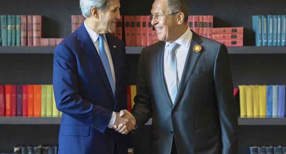 John Kerry y su homólogo ruso Serguéi Lavrov. (Foto:EFE)