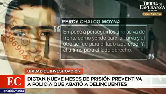 El policía Percy Chalco Moyna abatió a dos presuntos delincuentes en San Juan de Lurigancho. (Foto: América Noticias/Twitter)