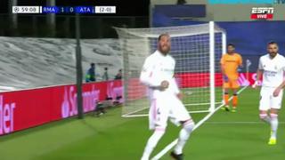 Asegura la clasificación: Sergio Ramos marcó de penal el 2-0 del Real Madrid ante Atalanta [VIDEO]