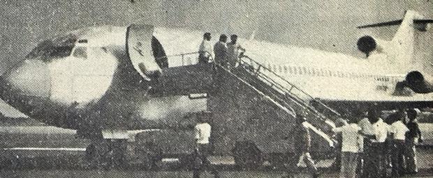 Image of a damaged aircraft purchased in the United States in 1987.  After operating in Peru, it was leased to Air Malta.  (Photo: GEC History Archive)   