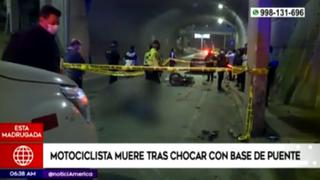 SJM: motociclista muere tras chocar contra una de las columnas del puente Alipio Ponce | VIDEO 