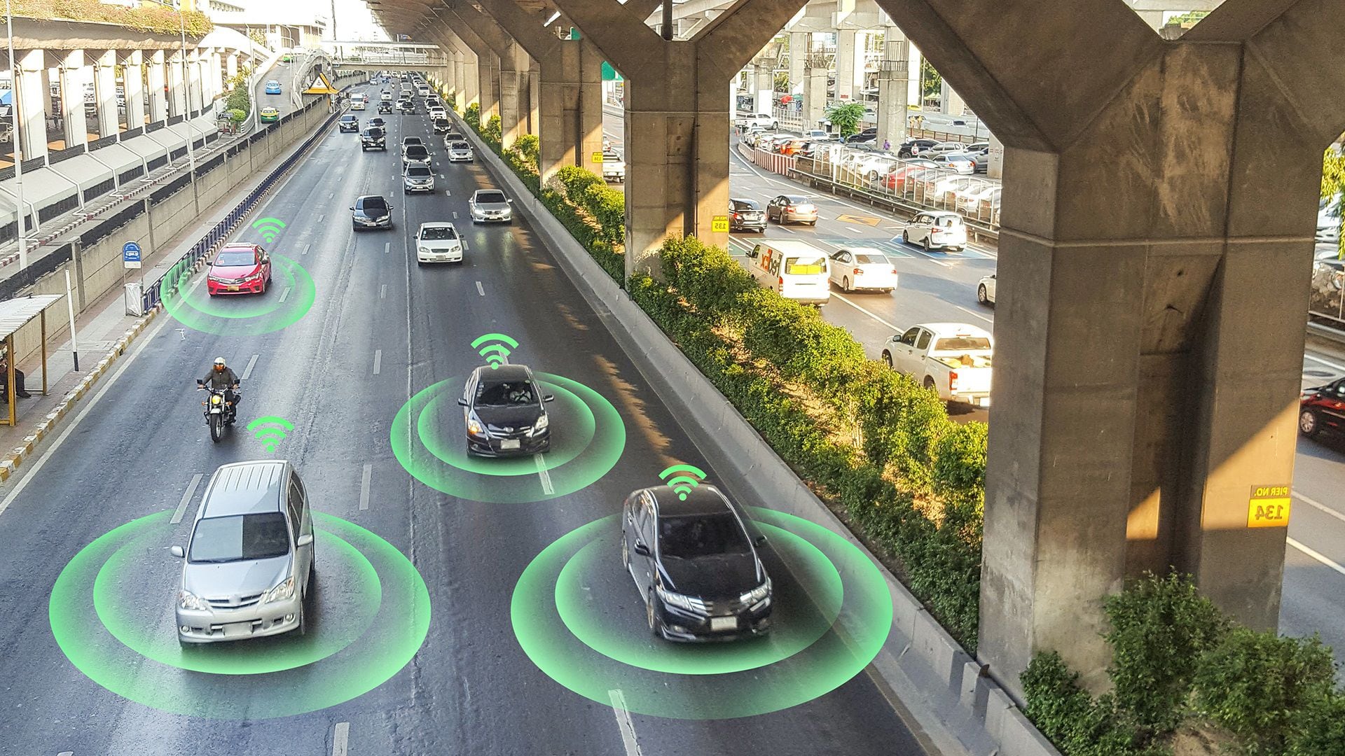 Autonomous vehicles must be connected and share information in real time to make decisions.  This involves a different technology.  (Photo: Intel)