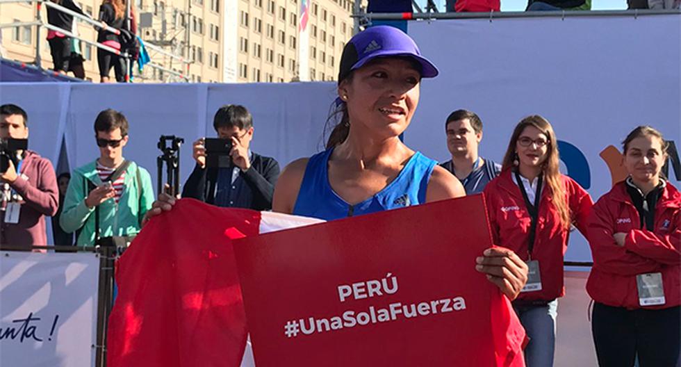 La atleta peruana Inés Melchor se impuso en la edición 2017 de la Maratón de Santiago que se realizó este domingo en la capital chilena. (Foto: Twitter Radio Sport Chile)