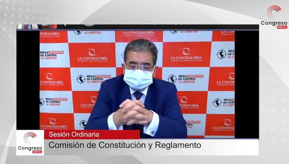 Nelson Shack explicó el proyecto para establecer requisitos mínimos para el acceso a la función y servicio público de funcionarios públicos. Foto: Twitter Congreso