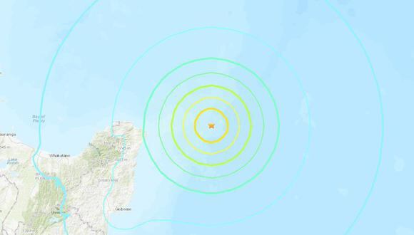 Terremoto de magnitud 7,3 sacude Nueva Zelanda y se emite alerta de tsunami. (USGS).